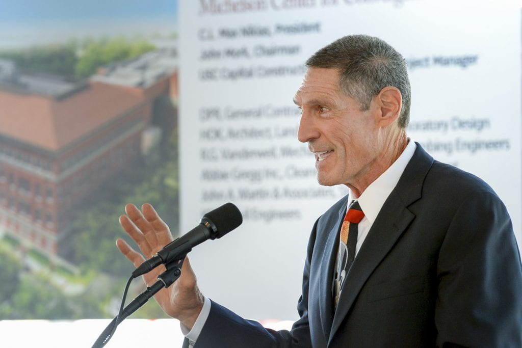 Gary K. Michelson at the groundbreaking of the USC Michelson Center for Convergent Bioscience